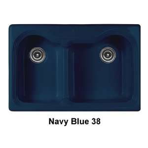   Bowl Kitchen Sink Finish Navy Blue, Faucet Drillings Single Hole