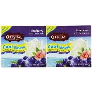 Celestial Seasonings Blueberry Cool Brew Iced Green Tea Bags, 40 ct, 2 