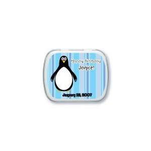  Penguin Hinged Personalized Candy Tin Favors Health 