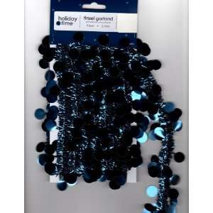    Festive Blue Dot Tinsel Decorative Garland 9 Feet: Home & Kitchen