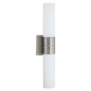 Nuvo 60/2936 Double Tube Wall Sconce with Satin White Glass, Brushed 