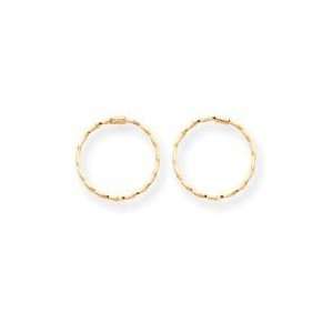  Small Endless Twisted Hoop Earrings in 14k Yellow Gold 