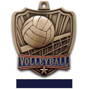  Hasty Awards 2.5 Shield Custom Volleyball Medals BRONZE MEDAL/NAVY 