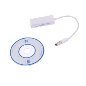  White Suitable USB 2.0 Fast Male to RJ45 Female Ethernet 