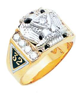 14K or 10K White or Yellow Gold Masonic Freemason Mason Scottish Rite 