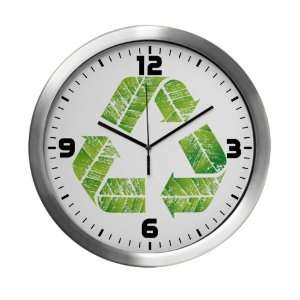 Modern Wall Clock Recycle Symbol in Leaves: Everything 