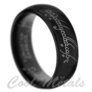 8MM BLACK TUNGSTEN LORD OF THE RINGS BAND SIZE 6 7 8 9 10 11 12 13 14 
