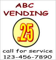 10 custom Vending Service Price Stickers Vendstar 1800  