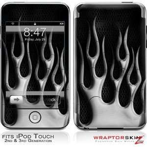 Touch 2G & 3G Skin and Screen Protector Kit   Metal Flames Chrome  