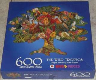 Bits & Pieces THE WILD TROPICS Tree Shaped 600 Piece Jigsaw Puzzle 