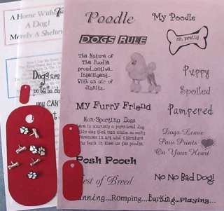 Scrapbooking POODLE Dog Kit Words Brads LOT 15 SMDTS  