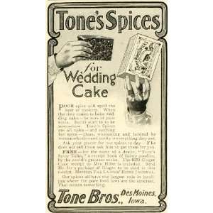  1905 Ad Tones Spices Seasonings Wedding Cake Baking Flavor Food 