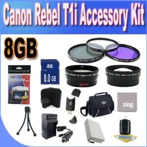 Canon T1I Accessory Saver Kit (58mm Wide Angle Lens + 58mm 2X 