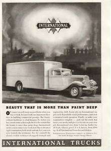 1934 International Trucks Magazine Ad.  