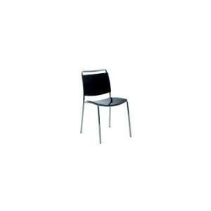  Safina Stacking Chair   Set of 4 (Black/Chrome) (33H x 17 
