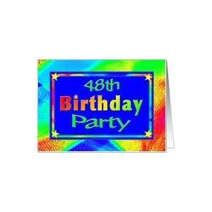    48th Birthday Party Invitation Bright Lights Card: Toys & Games