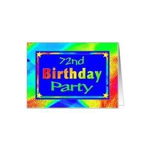    72nd Birthday Party Invitations Bright Lights Card: Toys & Games
