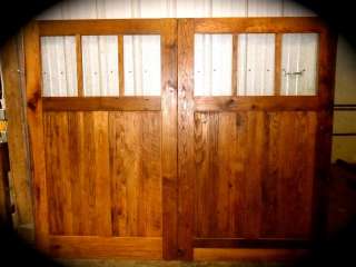 Antique Hand Crafted Sliding Barn Door with Seeded Glass Panels Stile 