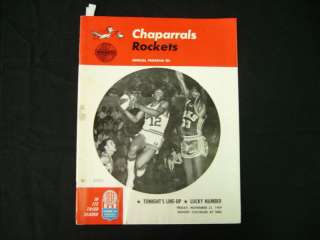 1969 ABA Program Dallas Chaparrals vs. Denver Rockets  