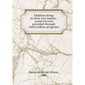   social services provided through child welfare programs Annie Lee