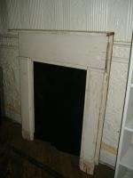 White Wood Mantle Vintage Antique Fireplace Distressed  