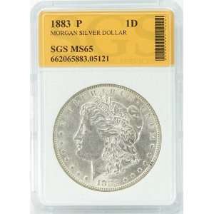 1883 P MS65 Morgan Silver Dollar Graded by SGS Everything 