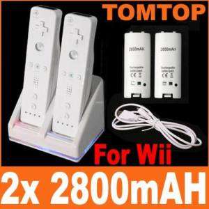 Dual Charger Station Dock For Wii Remote+2 X Battery  
