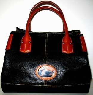 Dooney & Bourke Black Fairfield Champtote Leather Handbag Tote Bag 