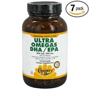  Country Life   Ultra Omegas Dha/Epa, 120 sgel, Pack of 7 