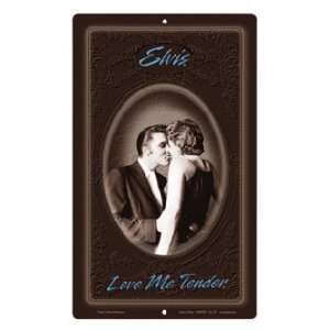 Elvis Presley Love Me Tender Embossed Tin Sign *Sale*:  