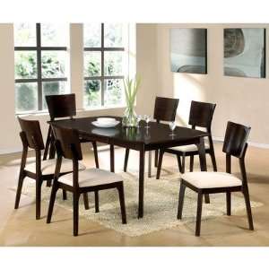   Sasha 7 Piece Dining Table Set in Multi Step Merlot: Furniture & Decor