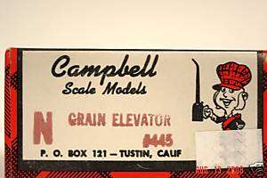 Campbell Scale Model # 445 Grain Elevator N Scale MIB  