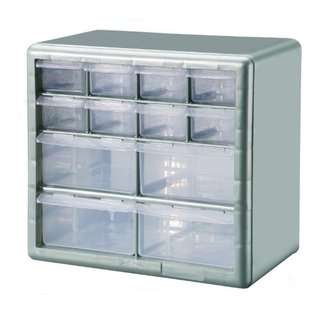   39 Bin Plastic Drawer Parts Storage Organizer Cabinet, Metallic Green