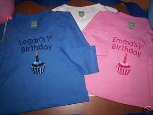 BABYS FIRST BIRTHDAY LONG SLEEVE PERSONALIZED T SHIRT  