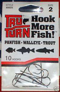 tru turn size 2 panfish fishing hooks qty 10 trout  