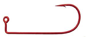 200   1/0 Eagle Claw 570R Red Jig Hooks for Jig Molds  