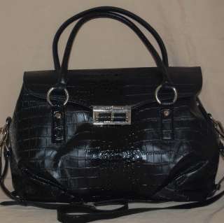   Black ALEXANDRITE Briefcase Flap Handbag Purse Tote Satchel NEW  