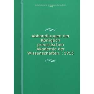   1913: I. Heeg Deutsche Akademie der Wissenschaften zu Berlin : Books