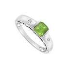  Emerald and Diamond Engagement Ring : 14K White Gold   0.50 CT TGW