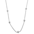  Sterling Silver Hearts Station Necklace