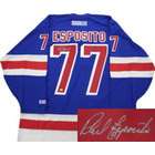 Autograph Sports Phil Esposito Signed New York Rangers Blue CCM Jersey