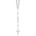 Sea of Diamonds 14k White Gold Diamond Cut Bead Rosary Necklace (16)