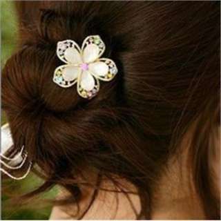 Hot Fashion Cute CRYSTAL FLOWER WEDDING BRIDAL HAIR PIN ts28  