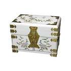  Furniture Chinese Daisy Jewelry Box With Mirror   Color White