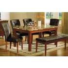 Acme 6pc Dining Table, Parson Chairs and Bench Set in Dark Brown 