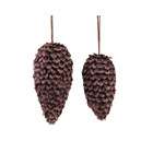 CC Christmas Decor Pack of 4 Eco Country Large Glittery Brown Pinecone 