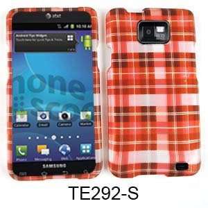   PHONE CASE COVER FOR SAMSUNG GALAXY S II / ATTAIN I777 TRANS RED PLAID