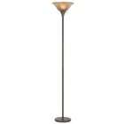 Cal Lighting Torchiere Lamp with Amber Glass Shade in Rust