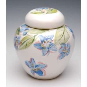  Porcelain Urn with Hand Painted Flowers