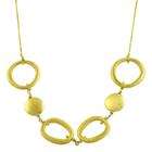   com Goldkist 18k Yellow Gold over Silver Polished/ Satin Link Necklace